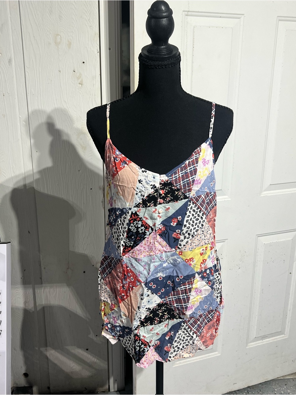 GAP Multi-Color Patchwork Spaghetti Strap Camisole